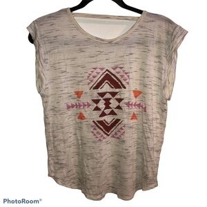 Authentic Torn by Ronny Kobo Aztec Geometric Tee